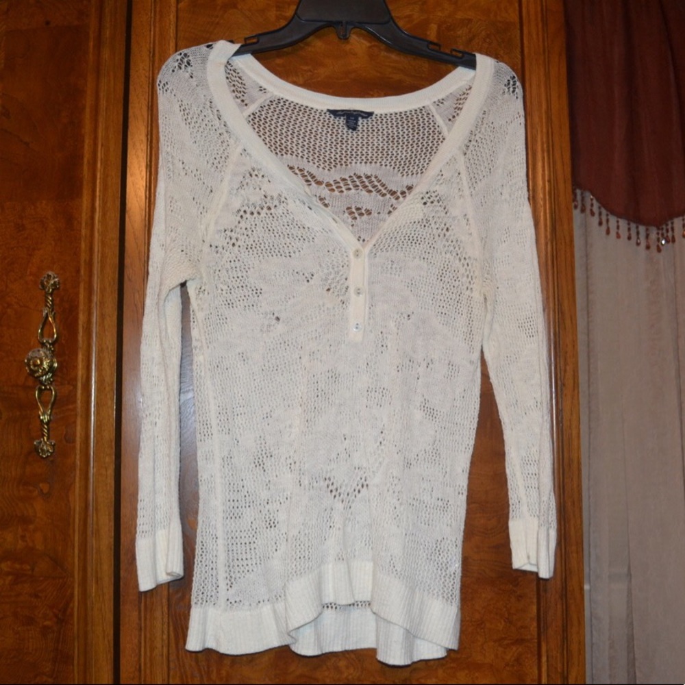 Cream Lace Top